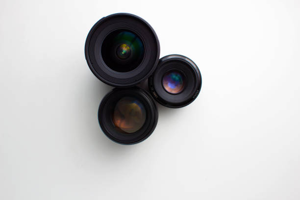 istock close-up view  of a camera lenses on a white background 836809436