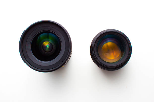istock close-up view  of a camera lens on a white background 836809480