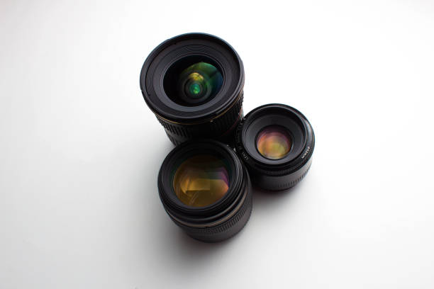 istock close-up view  of a camera lenses on a white background 836809526