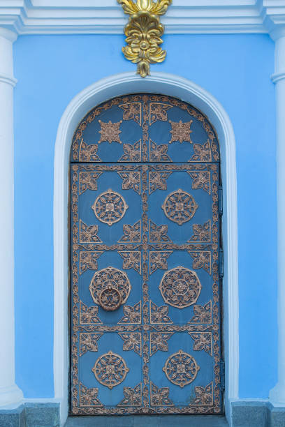 istock Ancient door to the Christian church. Architecture 836810808