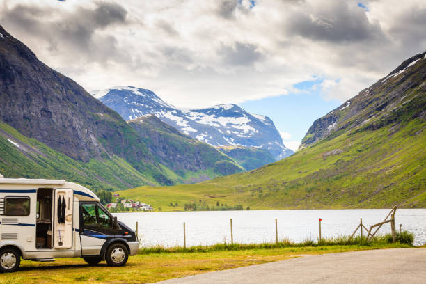 istock Camper car in norwegian mountains 836818054