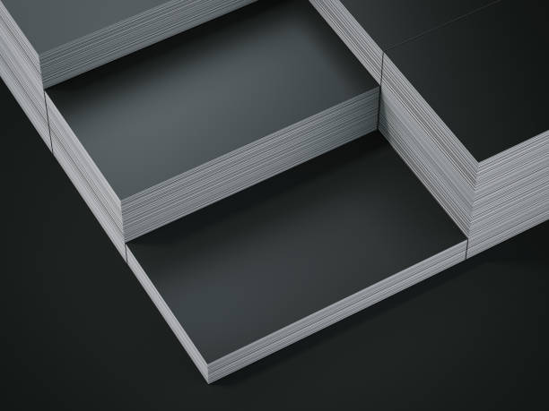 istock Steps of white blank business cards. 3d rendering 836819472