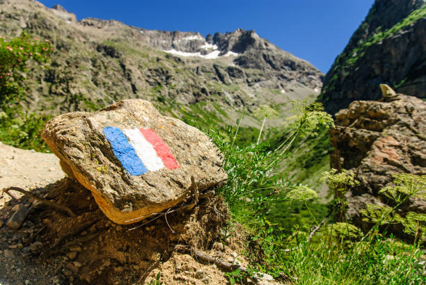 istock French Flag in Alps, France 836859666