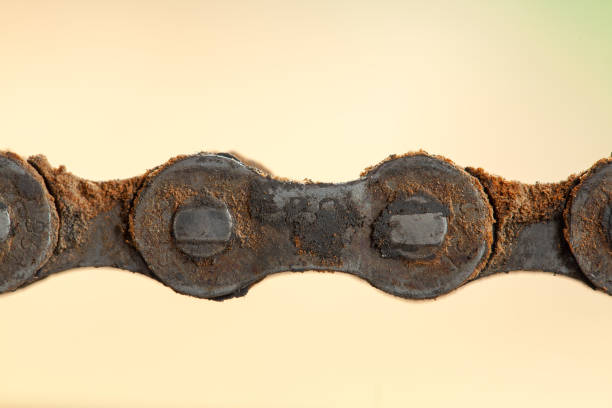 Mud dirty mountain bike chain details