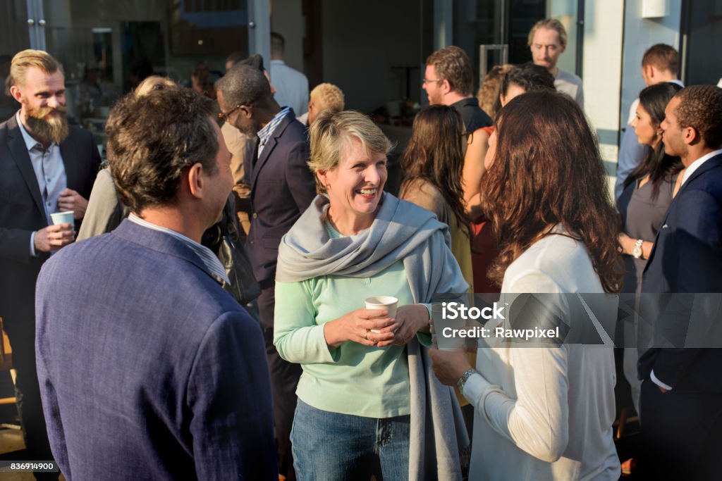 Diverse people standing talking outdoor Diversity Friends Meeting Community Discussion Concept Community Stock Photo