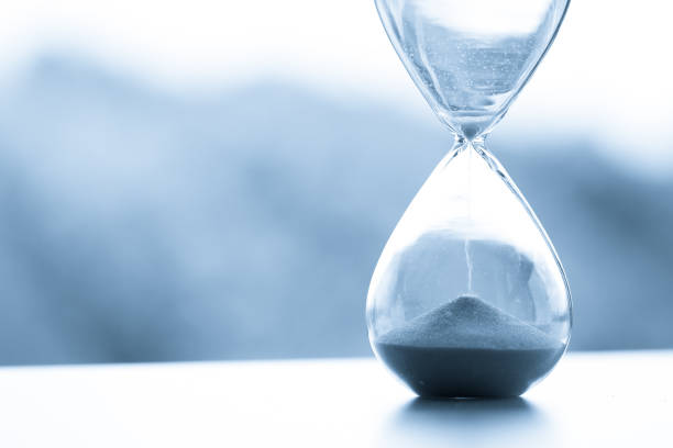 istock Sand clock, business time management concept 836962566