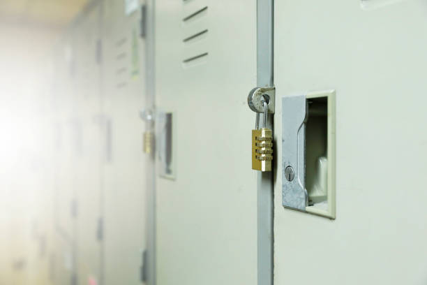 istock closeup lock and locker in sport gym 836977524