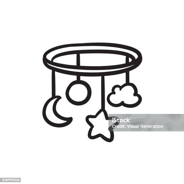 Baby Bed Carousel Sketch Icon Stock Illustration - Download Image Now - Baby - Human Age, Carousel, Mobile Phone