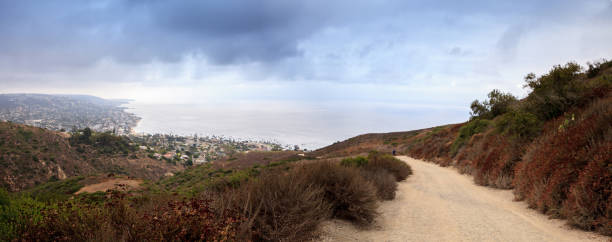 istock Dark rain clouds over the coastline of Laguna Beach 836996270