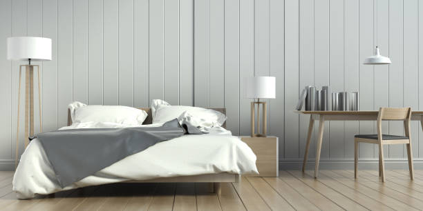 istock wood bedroom decoration modern home / 3D render image 836996510
