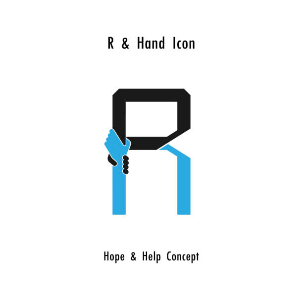 Creative R- alphabet icon abstract and hands icon design vector template.Business offer,partnership,hope,support or help concept.Corporate business and industrial symbol. Creative R- alphabet icon abstract and hands icon design vector template.Business offer,partnership,hope,support or help concept.Corporate business and industrial symbol.Vector illustration succor stock illustrations