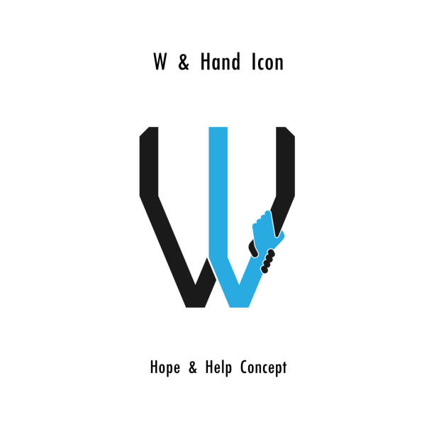 Creative W- alphabet icon abstract and hands icon design vector template.Business offer,partnership,hope,support or help concept.Corporate business and industrial symbol. Creative W- alphabet icon abstract and hands icon design vector template.Business offer,partnership,hope,support or help concept.Corporate business and industrial symbol.Vector illustration succor stock illustrations