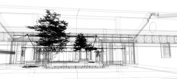 istock home Old Vietnam vintage / sketch 3D render image 836998624