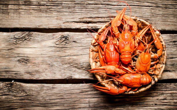 istock Boiled crawfish in the basket. 837001426
