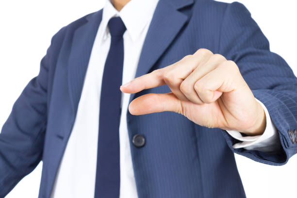 istock Businessman with Pinch Hand Gesture Isolated on White Background 837008782