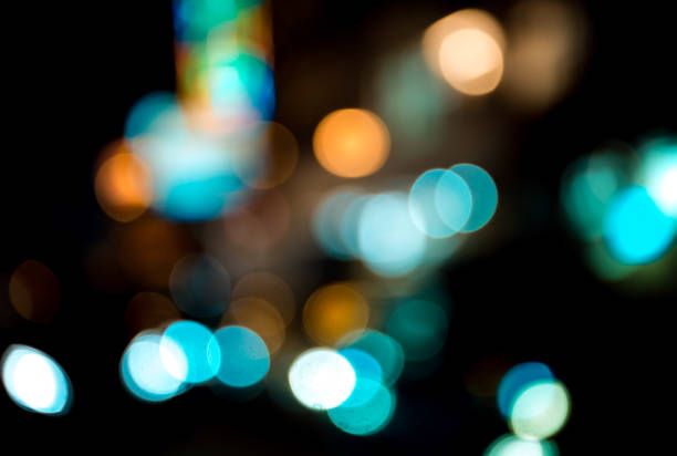 istock Blur image of Hong Kong night view with circle bokeh 837016670