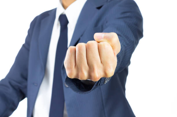 istock Businessman Fist Isolated on White Background on Horizontal View 837034966