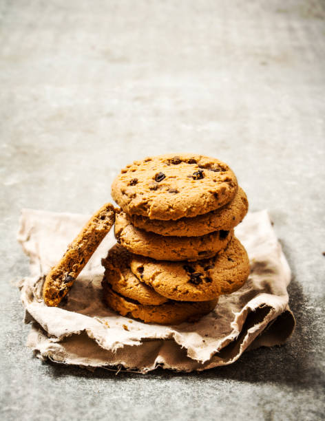 istock Oat cookies on the old fabric. 837037572