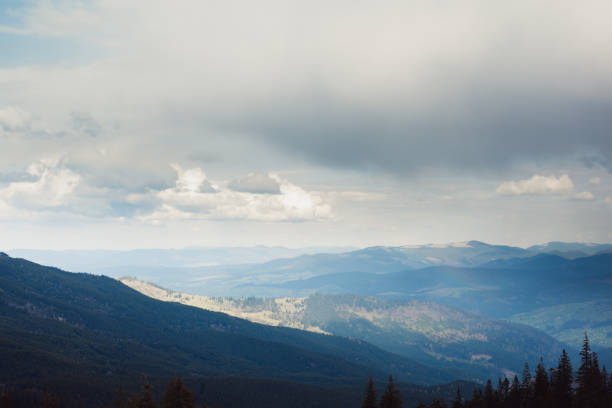 istock Beautiful cloudy sky in Carpatian Mountains 837050996