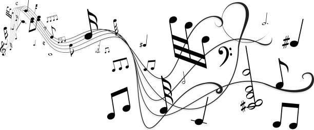 음악 주의 - musical note sheet music music opera stock illustrations