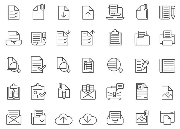 Vector illustration of Document icon set