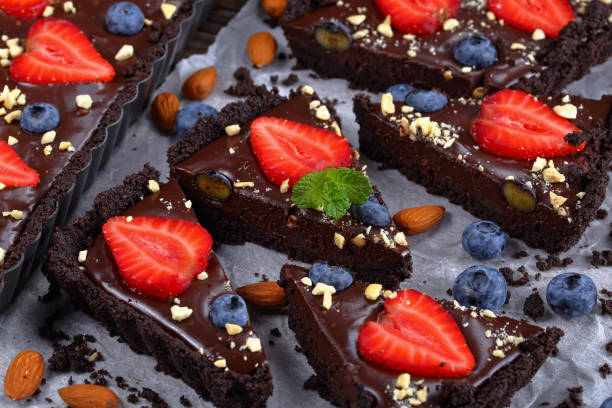 istock delicious sweet no bake Chocolate tart 837066858