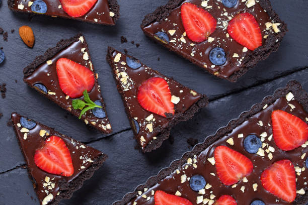 istock tasty sweet no bake Chocolate tart 837067290