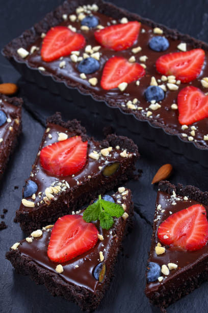 istock delicious sweet no bake Chocolate tart 837067504