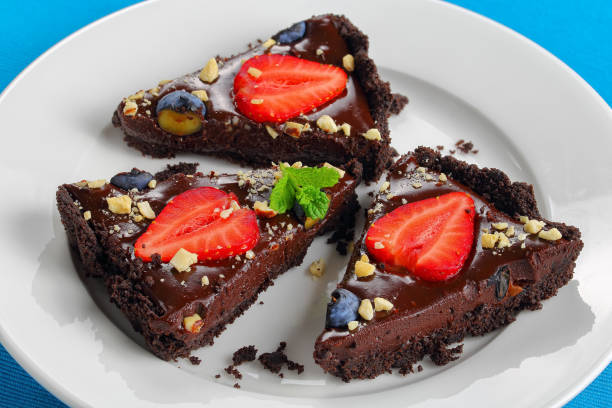istock slices of no bake Chocolate cake 837068628