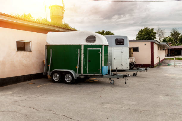Special built trailer for transporting animals such as camels and horses