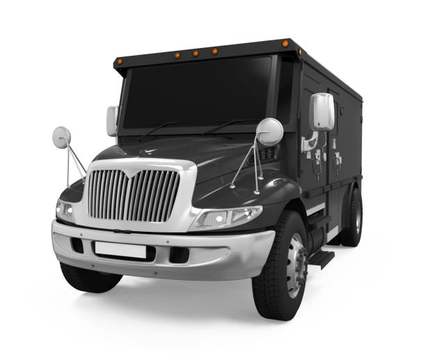 istock Black Armored Truck Isolated 837072516