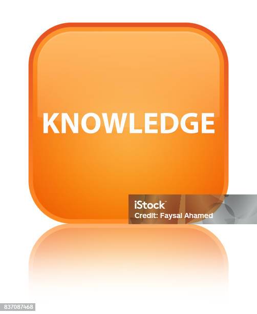 Knowledge Library Button Knowledge Special Orange Square Button Stock Illustration - Download ...