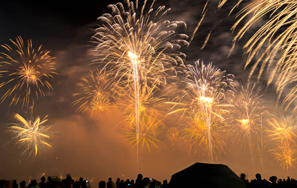 istock Festive firework for celebration of Riga city day 837105180