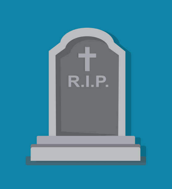 Stony tombstone blue background Gray stone tombstone on a blue background drawings of zombies stock illustrations
