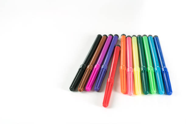 istock MultiColored Felt-Tip Pens or marker pens on white background 837140538