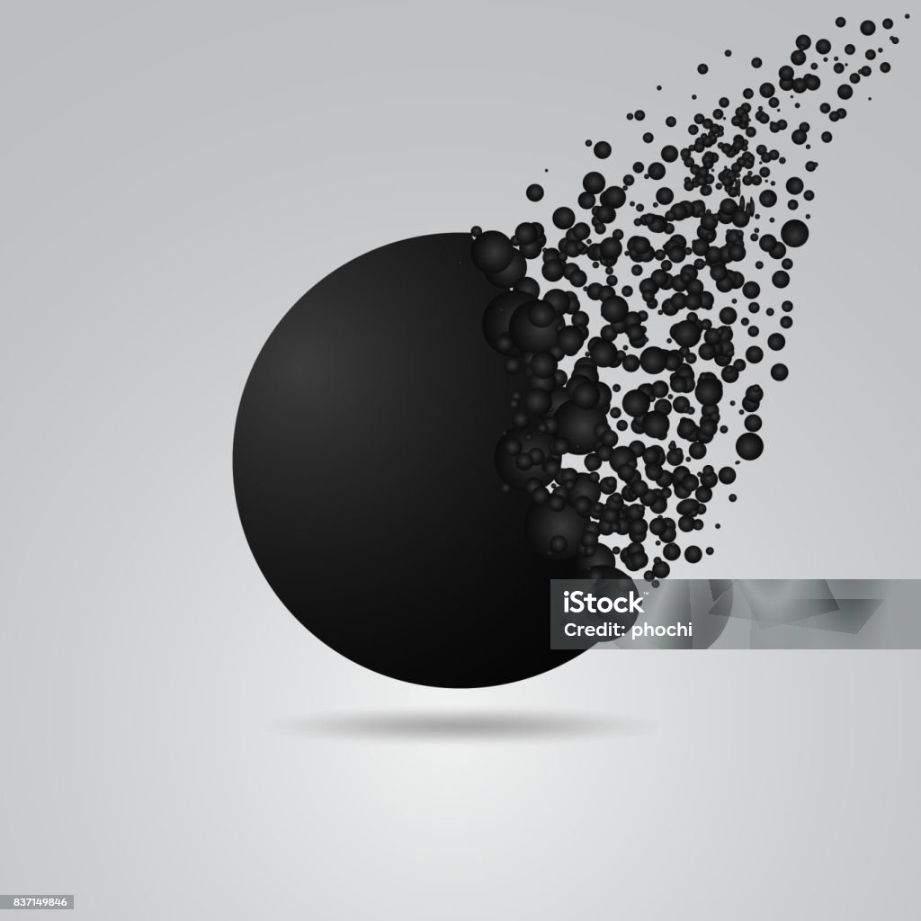Abstract Circle Geometric Background Black Explosion Broke Spread ...