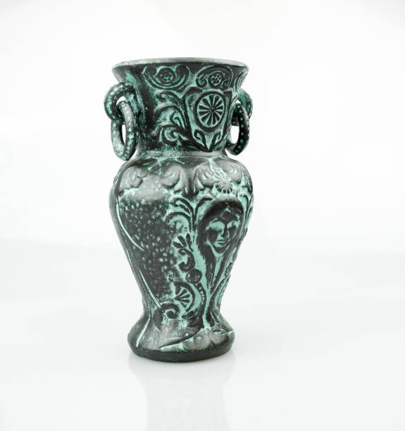 istock Vintage clay vase isolated on white background. 837151320