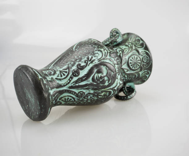 istock Vintage clay vase isolated on white background. 837151488