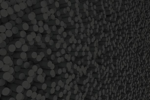 istock Pattern of black cylinders of different length 837165846