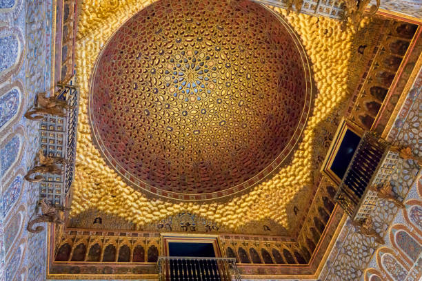 detailed geometric pattern featuring interlocking shapes and lines on a textured surface, exuding an atmosphere of complex artistry and elegance.