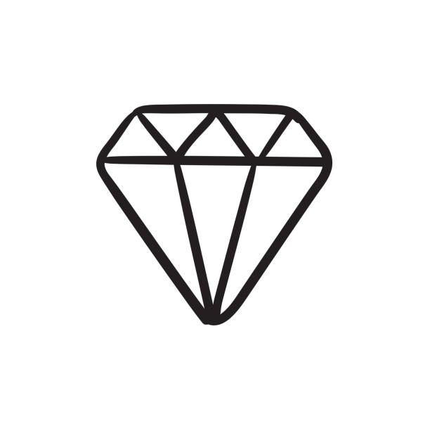 ダイヤモンドスケ��ッチアイコン - adamant mountains点のイラスト素材／クリップアート素材／マンガ素材／アイコン素材