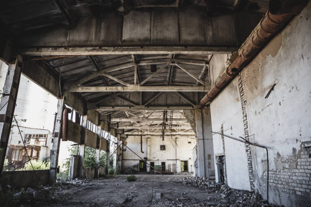 istock Abandoned factory, abandoned warehous 837202208