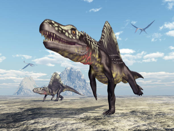 istock Archosaur Arizonasaurus and pterosaur Quetzalcoatlus 837203440