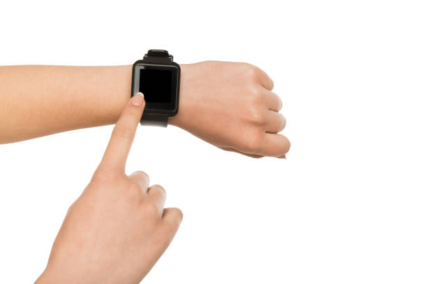 istock Mockup of hand wearing smart watch, cutout 837212954