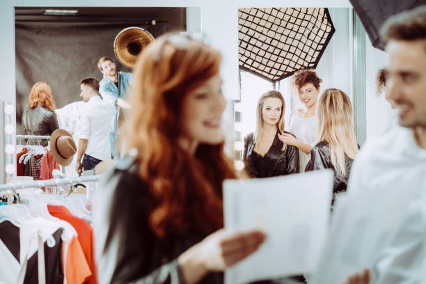 istock Fashion stylists with model 837219196