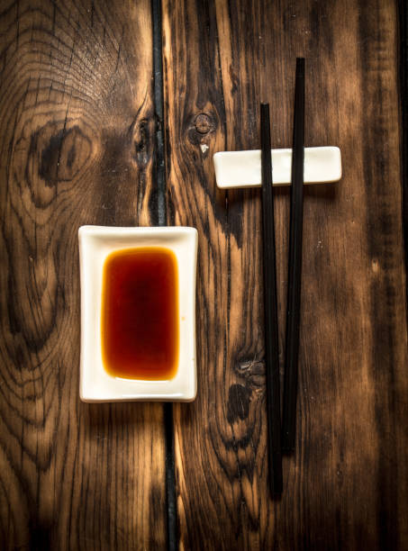 istock Soy sauce and chopsticks for sushi. 837219312