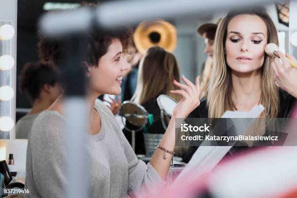 Actress At The Movie Backstage Stock Photo - Download Image Now - Make-Up, Movie, Backstage