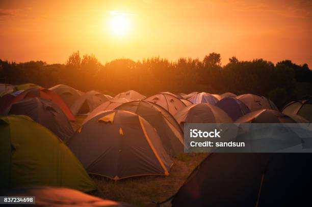 Tents Stock Photo - Download Image Now - Music Festival, Camping, Grass