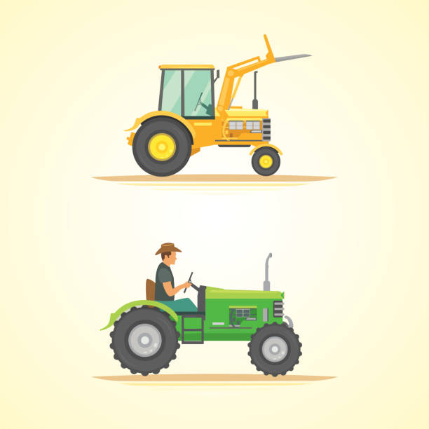 Set farm machinery. agricultural industrial equipment vehicles and farm machines. Tractors, harvesters, combines. Set farm machinery. agricultural industrial equipment vehicles and farm machines. Tractors, harvesters, combines. flat country stock illustrations