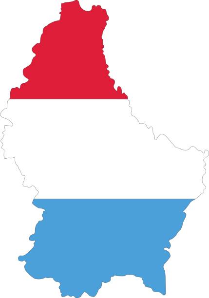 ilustraciones, imágenes clip art, dibujos animados e iconos de stock de bandera y mapa de luxemburgo - luxembourg map cartography flag